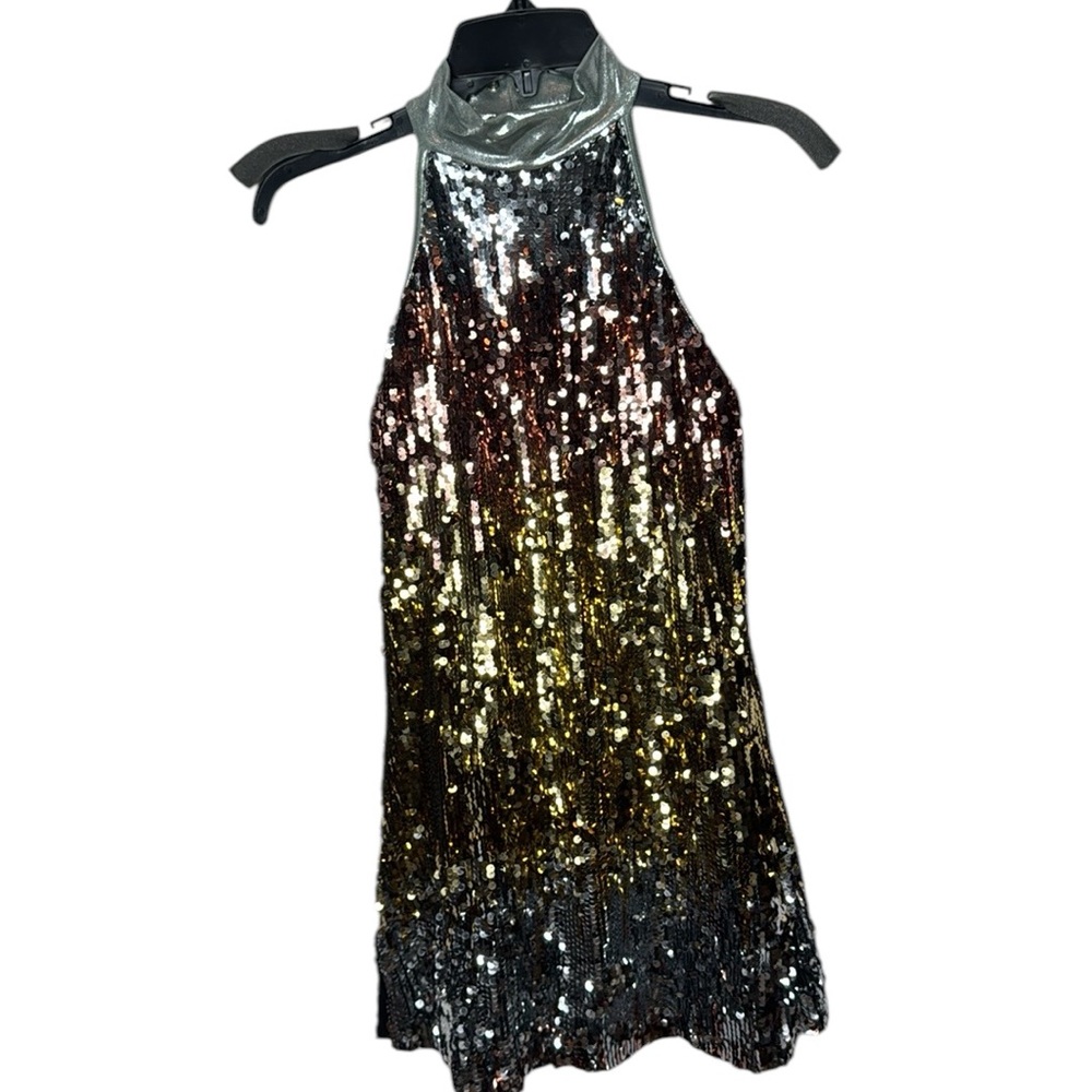 Weissman Multicolor Sequin Dress